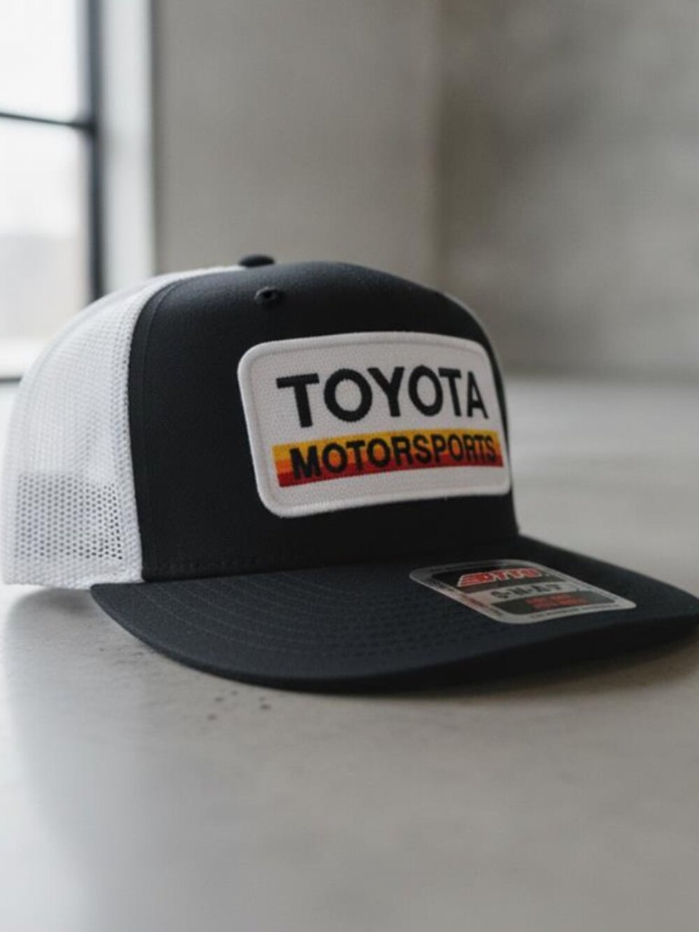 Retro Toyota Motorsports Racing Patch Otto Cap Black White Hat Tacoma Tundra 80s